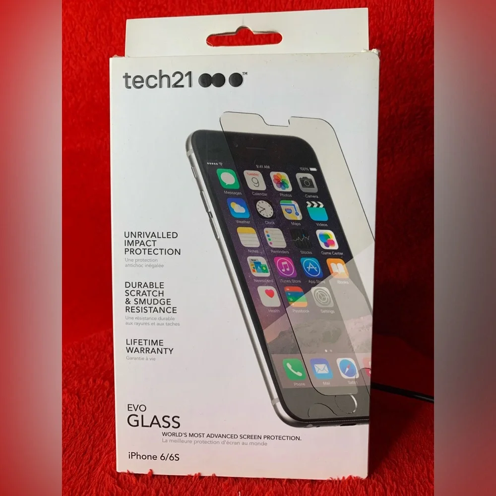 3/$20 Tech 21 Evo Glass Impact Resist Tough Screen Protector Cel iPhone 6 & 6s
